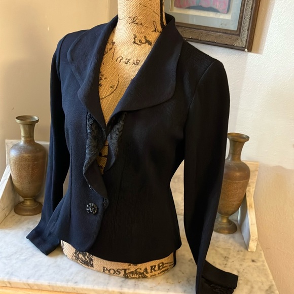 St. John Evening Jackets & Blazers - Amazing St John Evening Jacket! Lace Back And Lace Inserts On Back/Sleeves Love!
